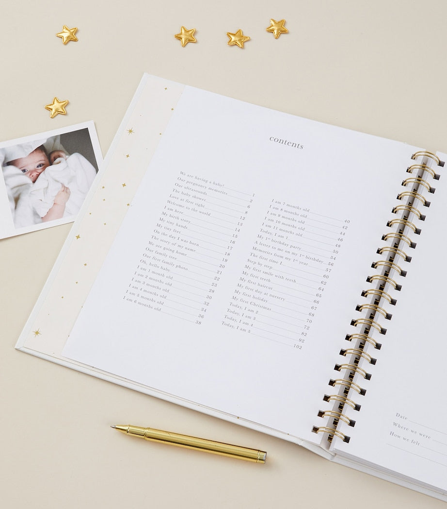 Blush and Gold Safari Baby Memory Book