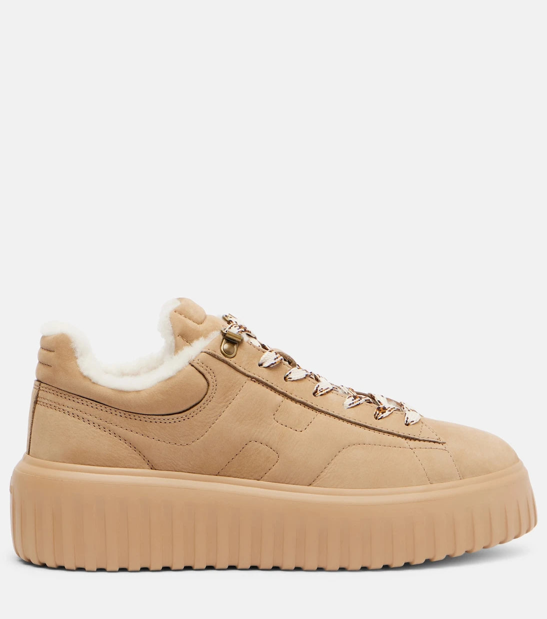 Hogan - H-Stripes shearling-lined suede sneakers
