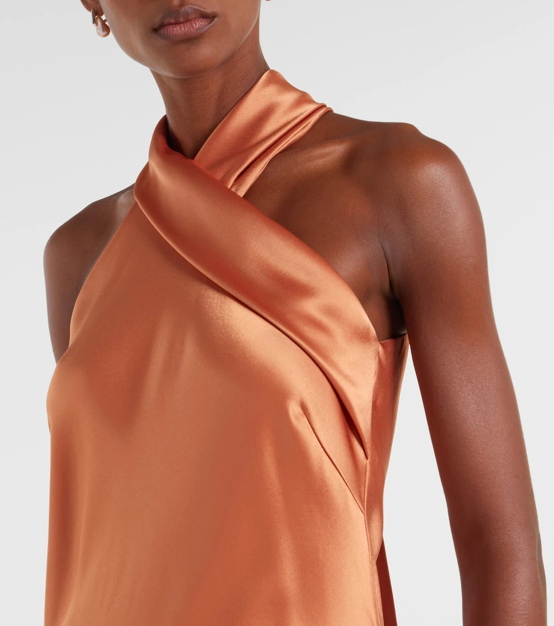Galvan - Pandora halterneck satin gown