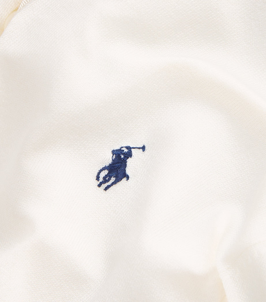Ivory Cotton-Blend Polo Pony Cardigan