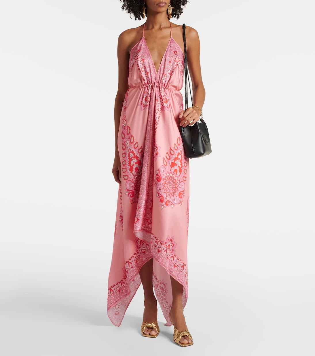 Etro - Paisley asymmetric silk midi dress