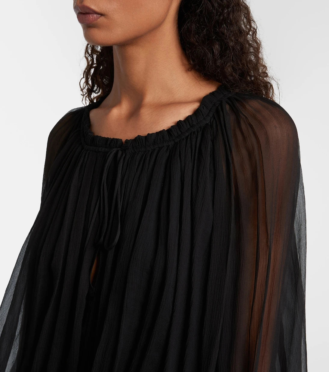 Chloé - Ruffled draped silk minidress