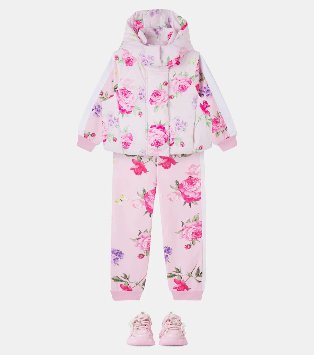 Monnalisa - Floral puffer vest