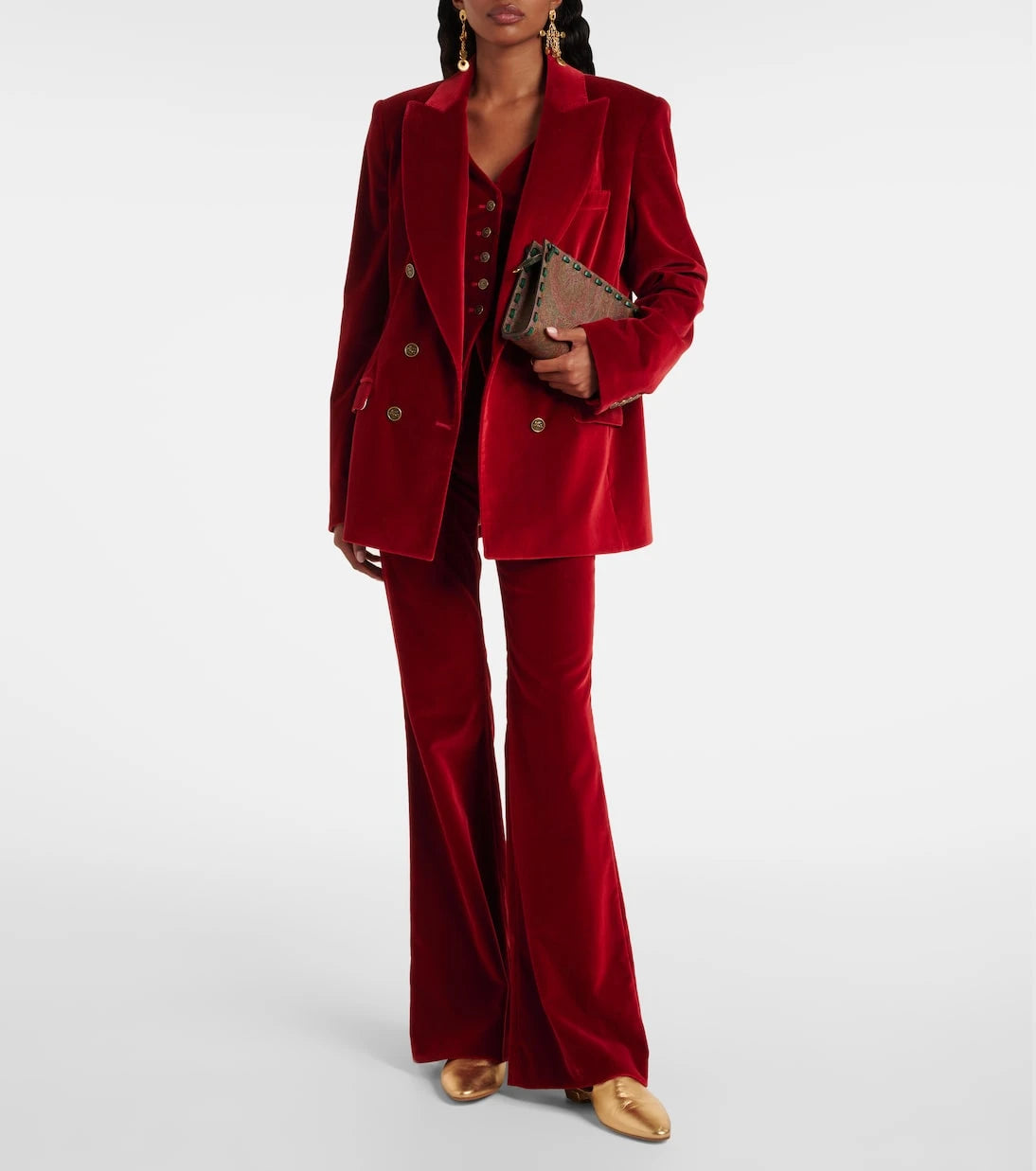 Etro - Cotton velvet flared pants