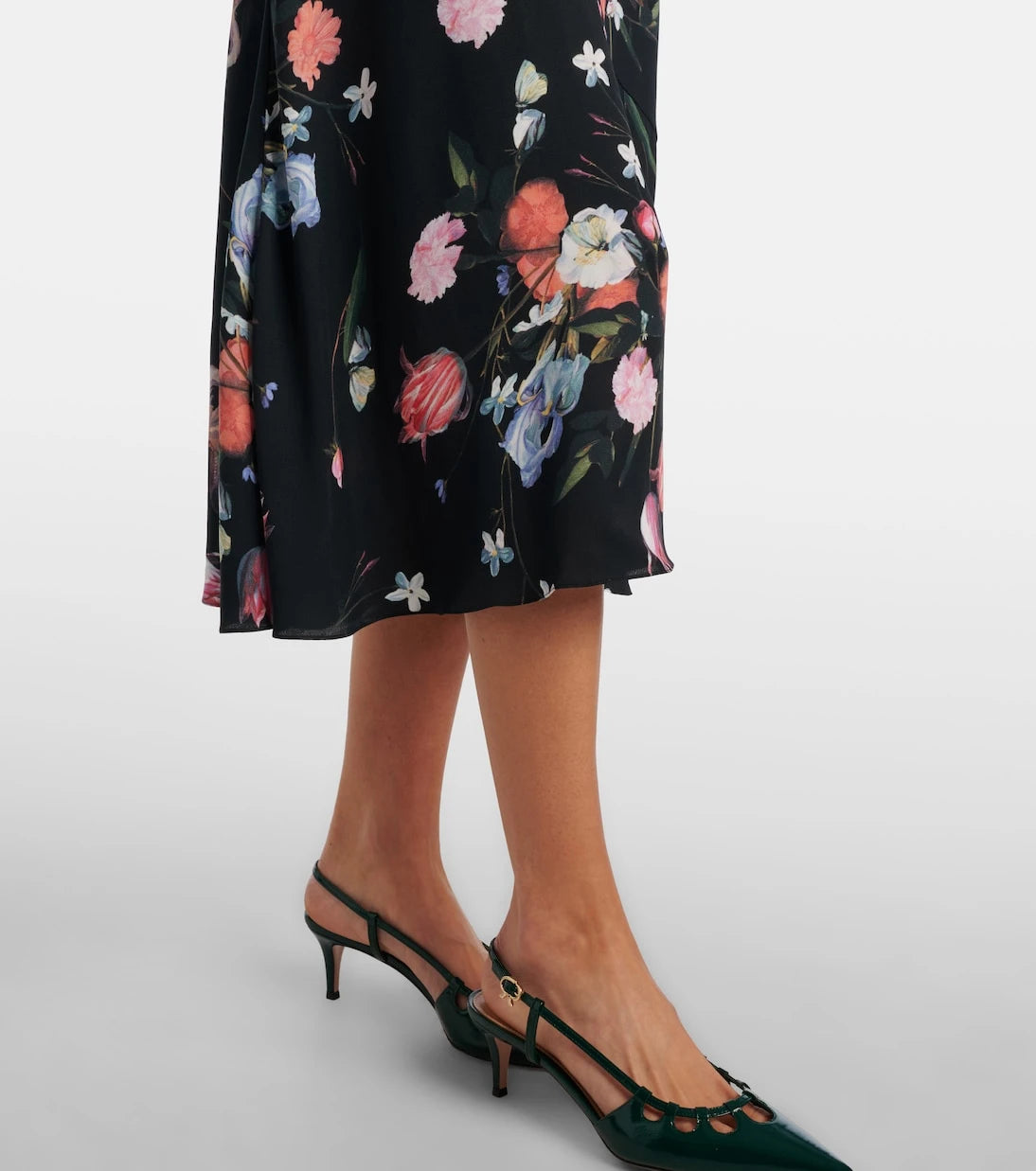 Erdem - Floral crêpe midi skirt