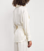 Victoria Beckham Ivory Satin Wrap Blouse