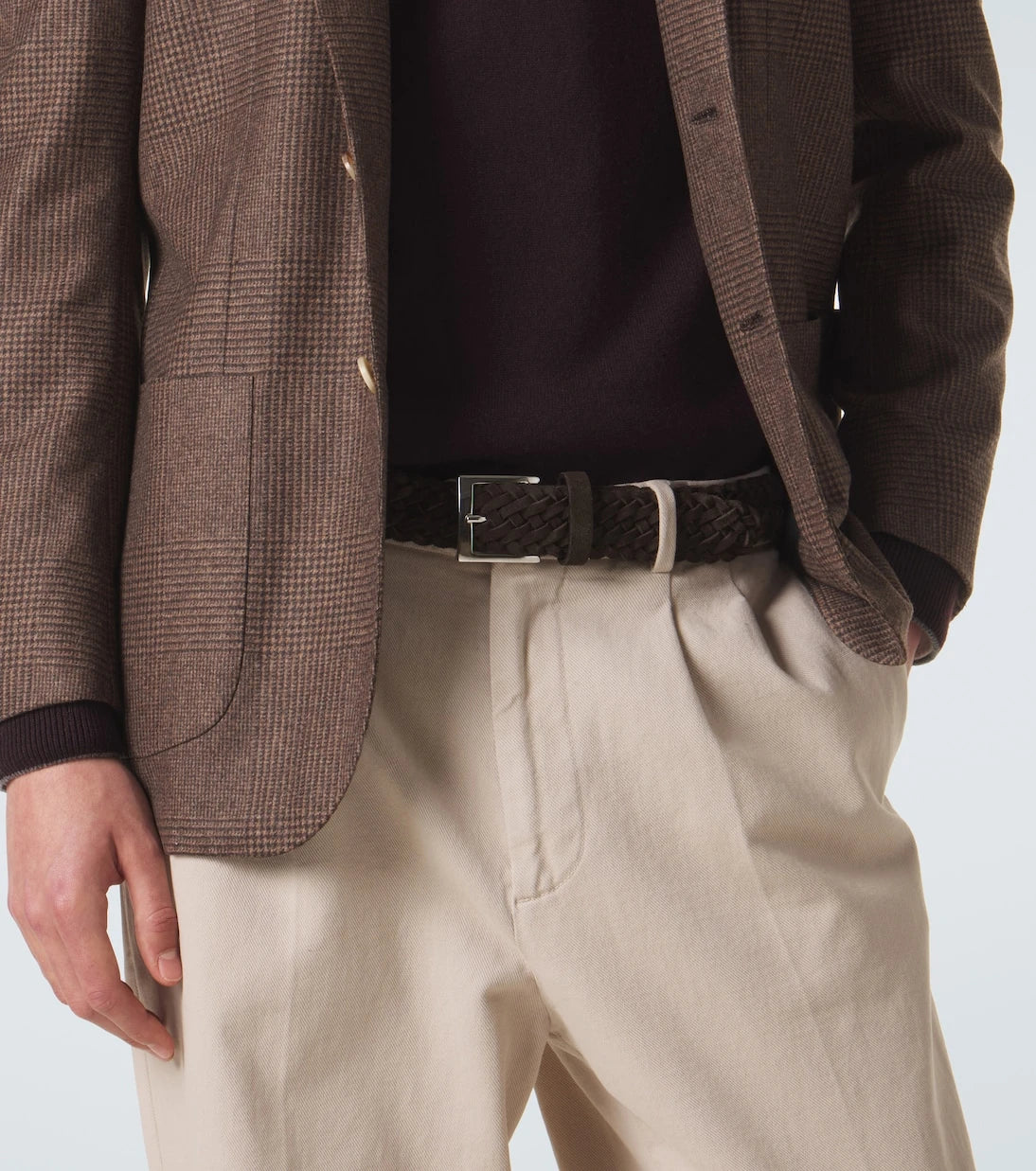 Kiton - Woven suede belt
