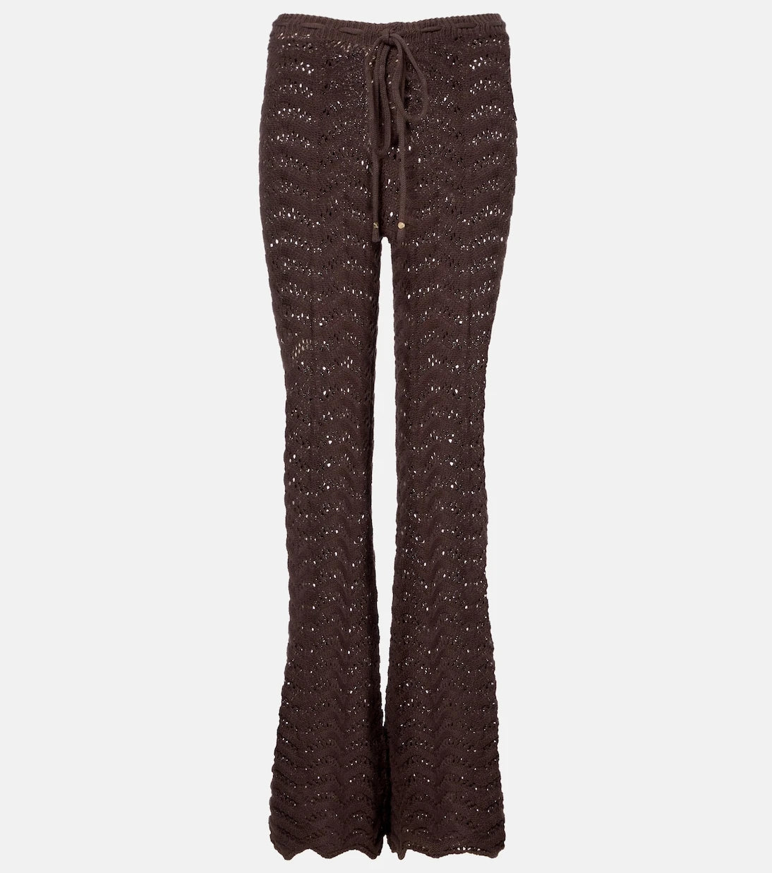 Bananhot - Kim open-knit cotton-blend flared pants