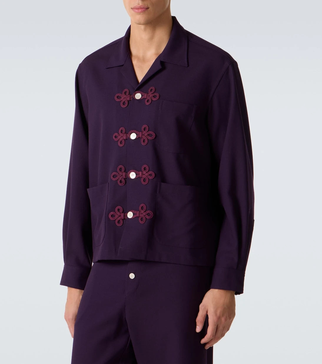 Bode - Astor embroidered wool shirt