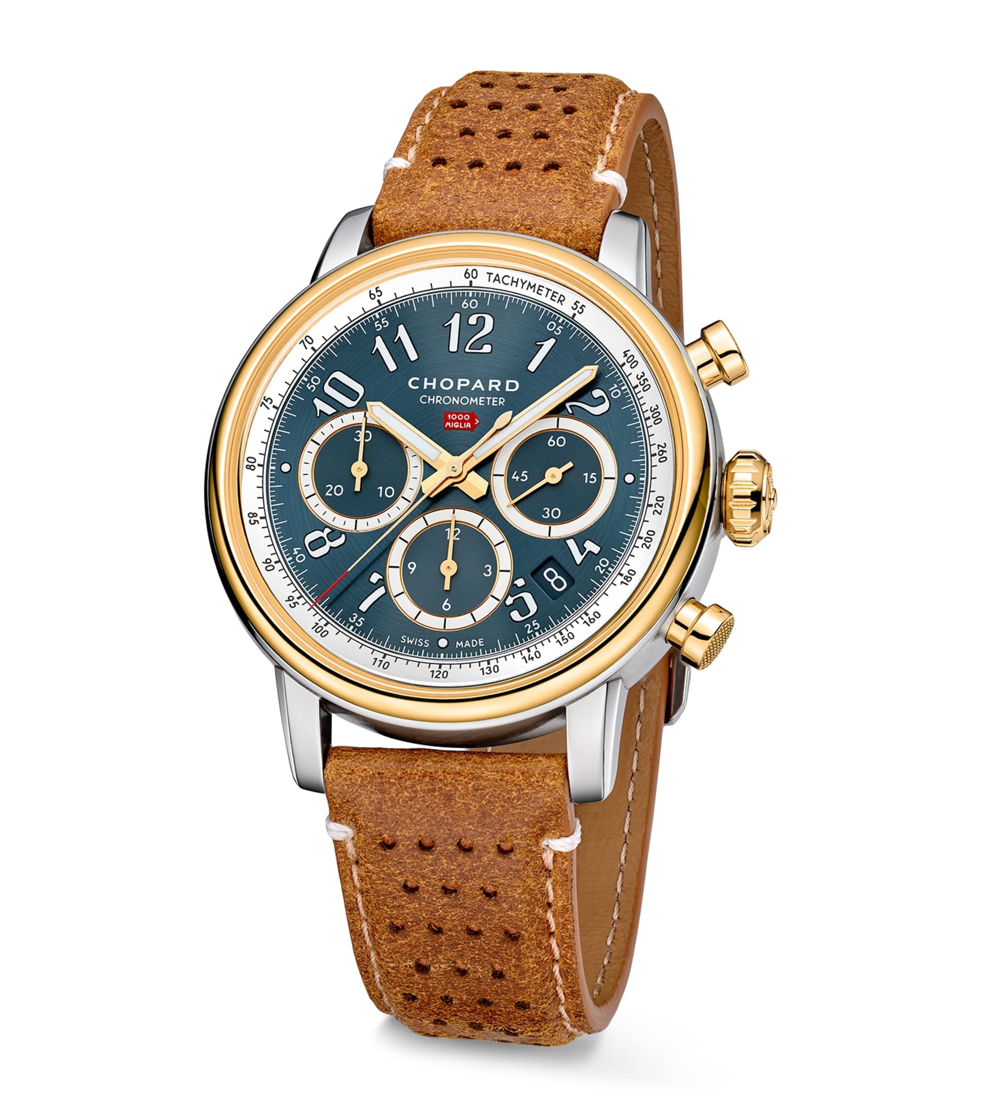 Yellow Gold and Lucent Steel Mille Miglia Chronograph Watch 40.5mm
