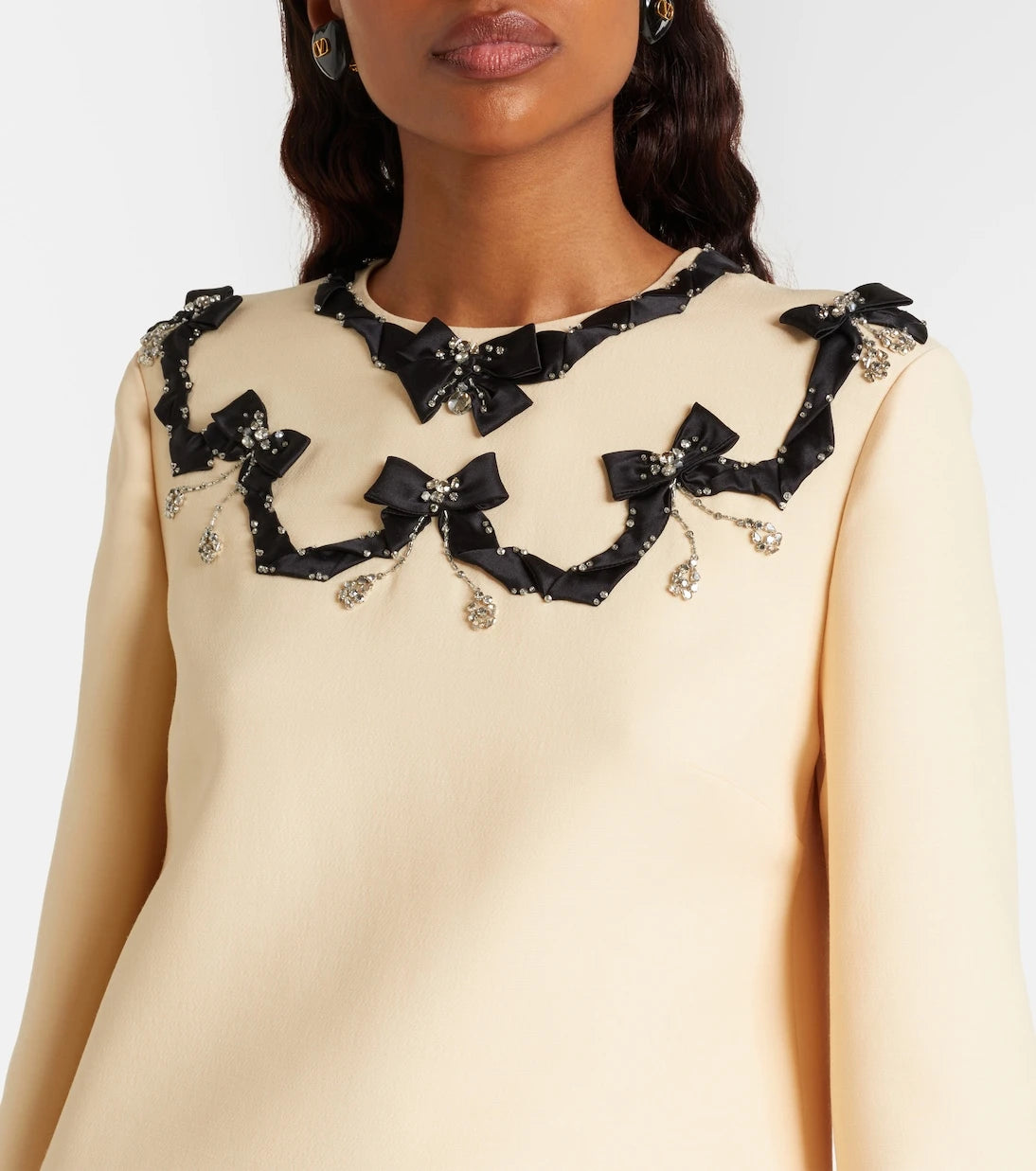 Valentino - Crepe Couture embellished minidress