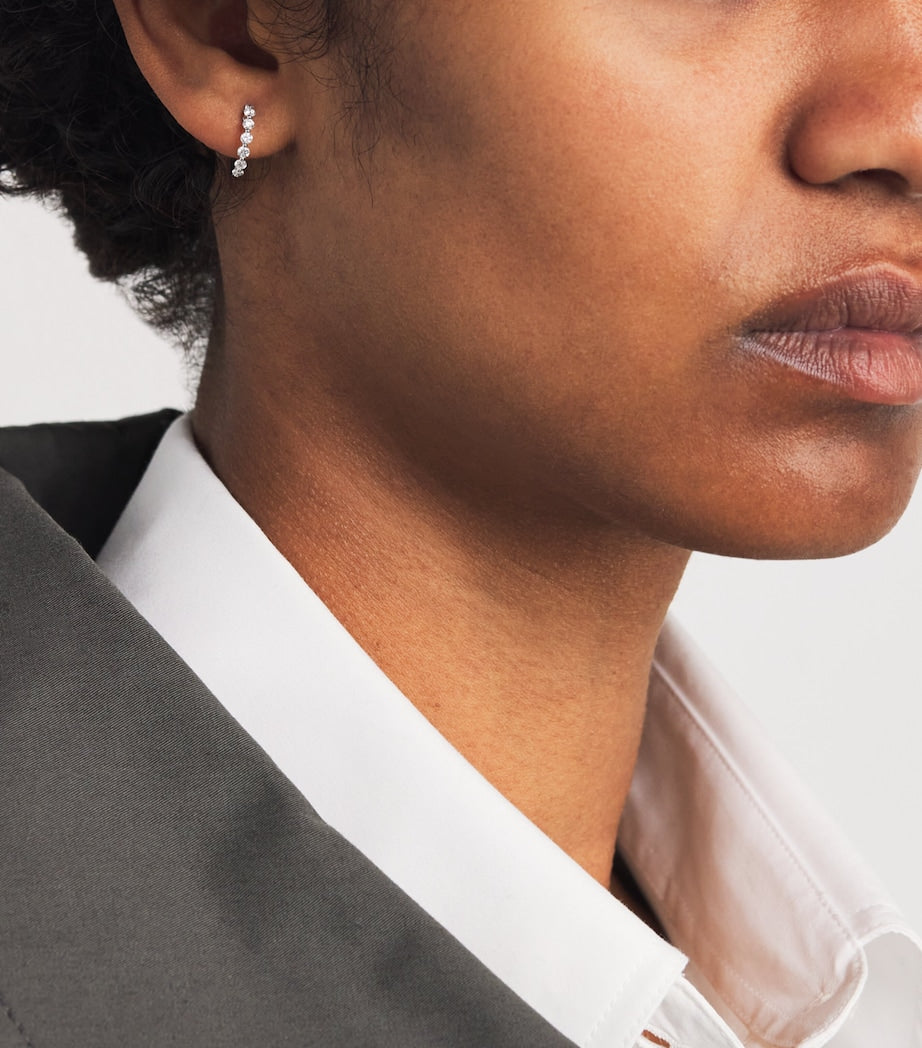 White Gold and Diamond Hoop Earrings (0.50ctw)