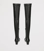 Valentino Garavani Black Leather Bowow Over-The-Knee Boots 45