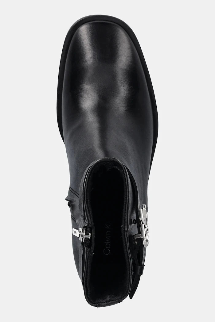 Calvin Klein BLOCK HEEL BOOT W/ METAL LOGO Deri Bot