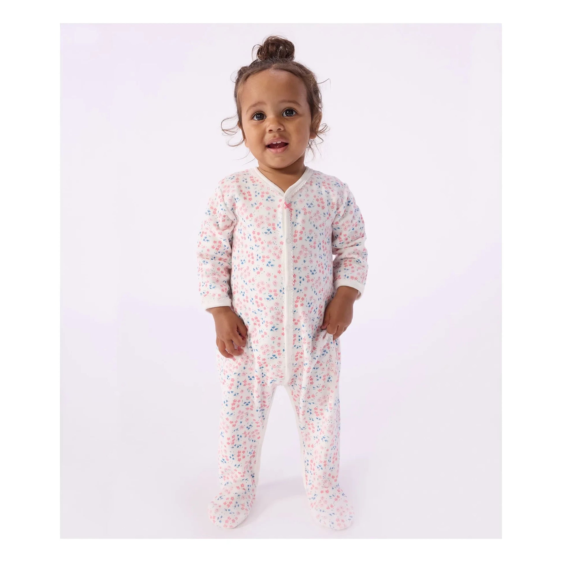 Petit Bateau - Dors Bien Fleuri Velours pyjamas | White