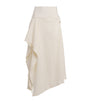 ESSE Studios Ivory Wool-Blend Bocla Midi Skirt