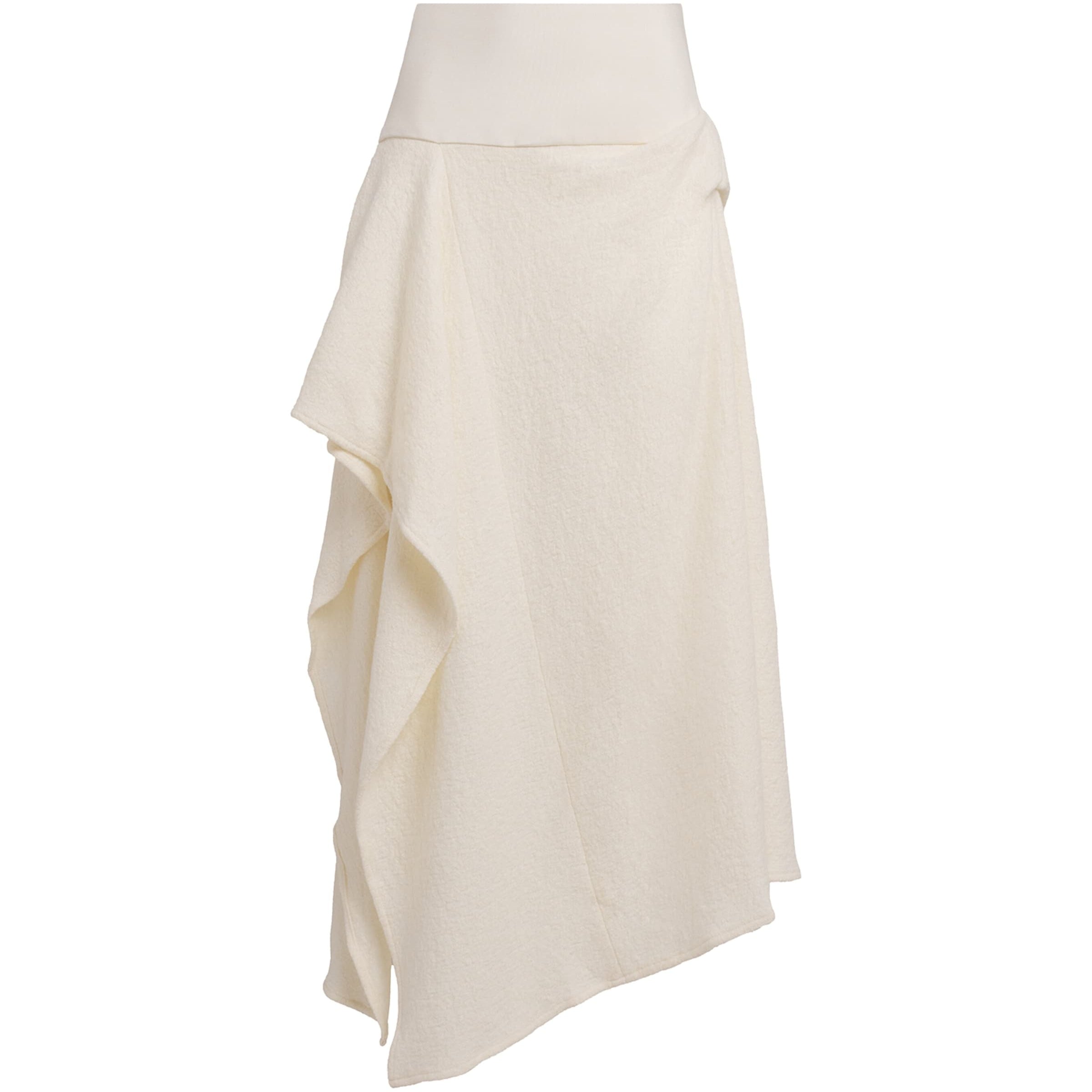 ESSE Studios Ivory Wool-Blend Bocla Midi Skirt