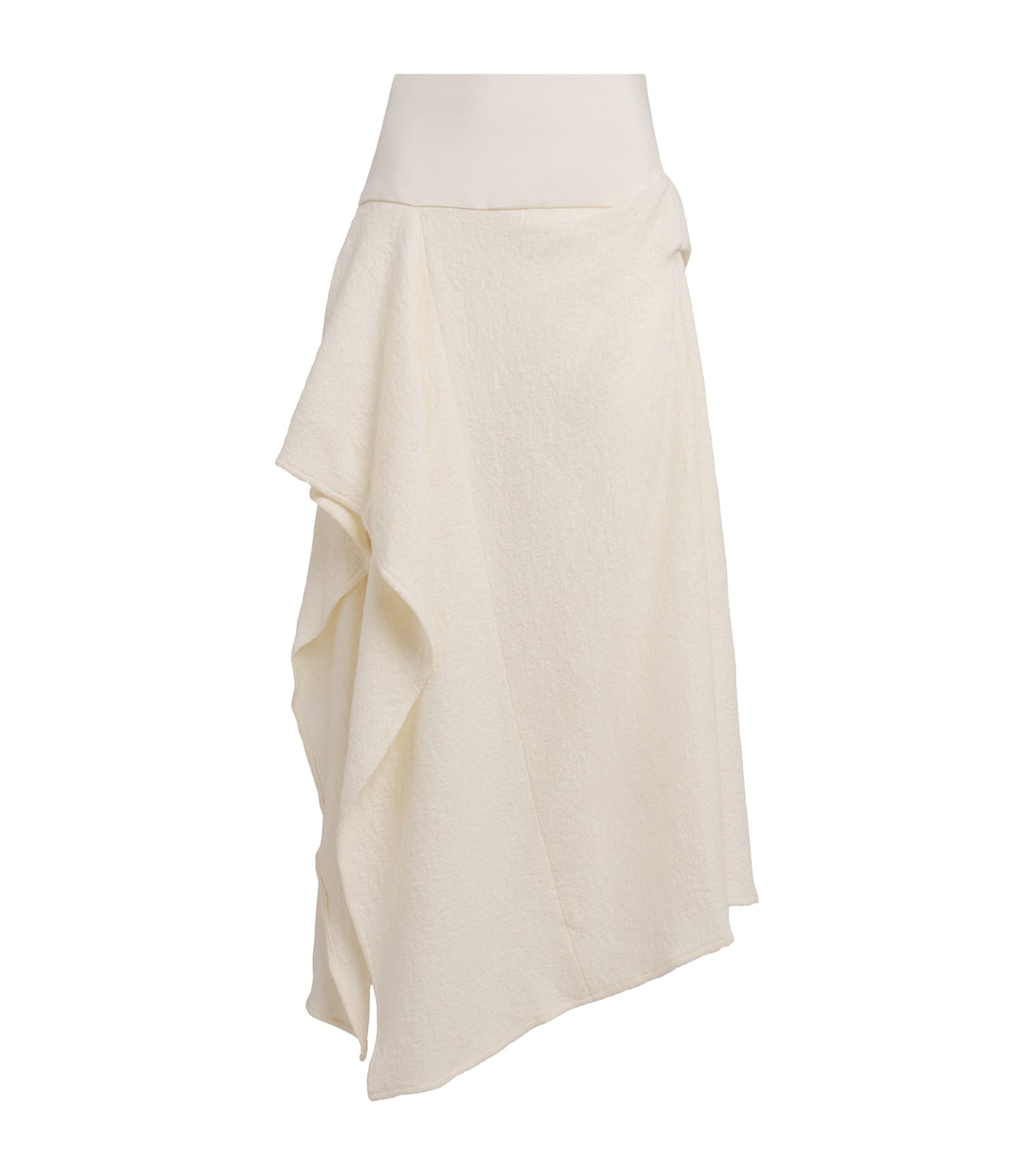 ESSE Studios Ivory Wool-Blend Bocla Midi Skirt