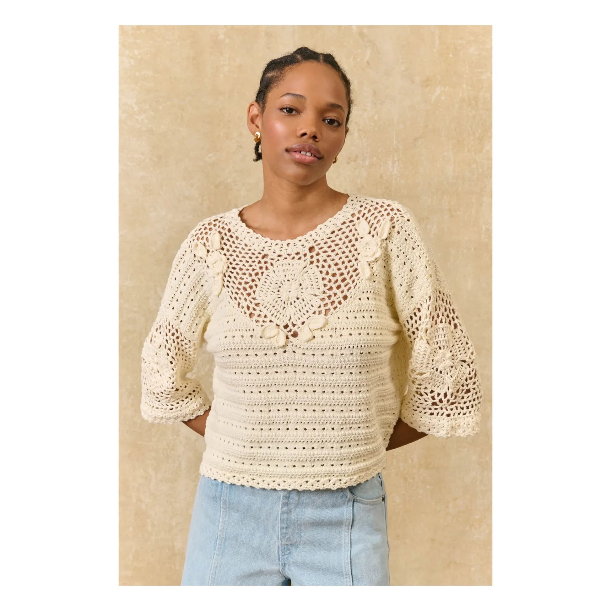 Louise Misha - Eleanor Cotton Top | Cream