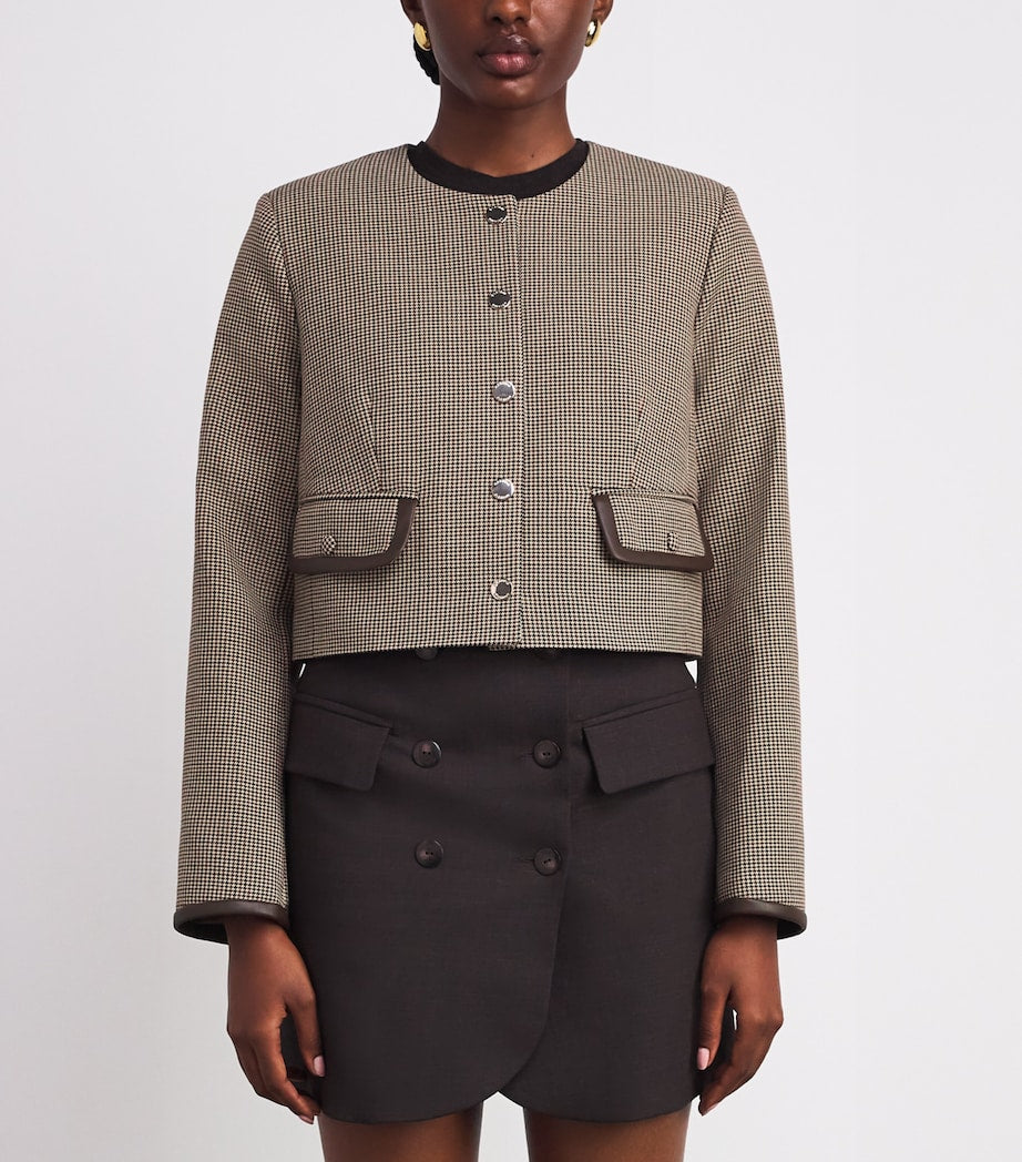 Multi Houndstooth Cropped Jacket