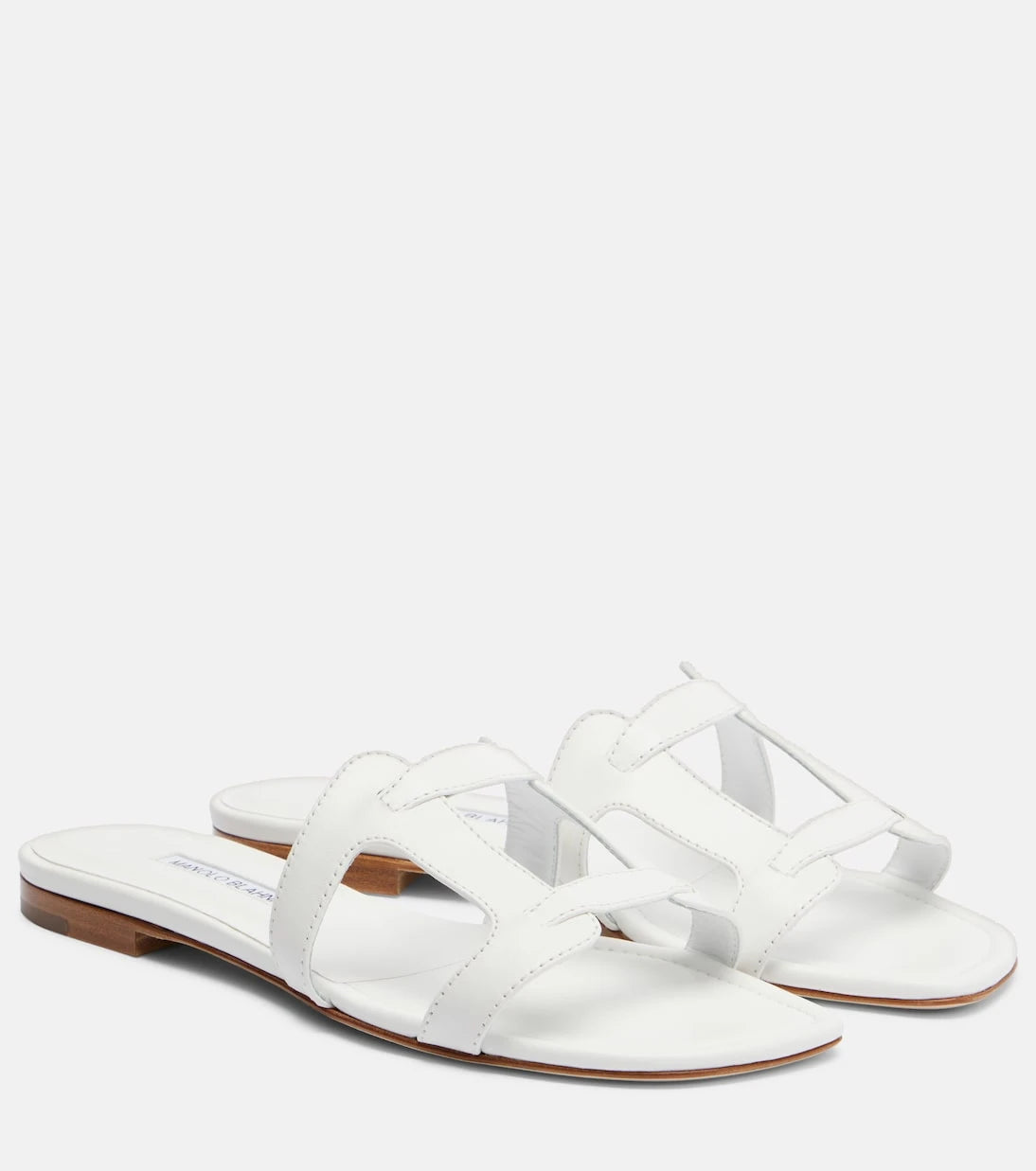 Manolo Blahnik - Grellanu düz deri terlik