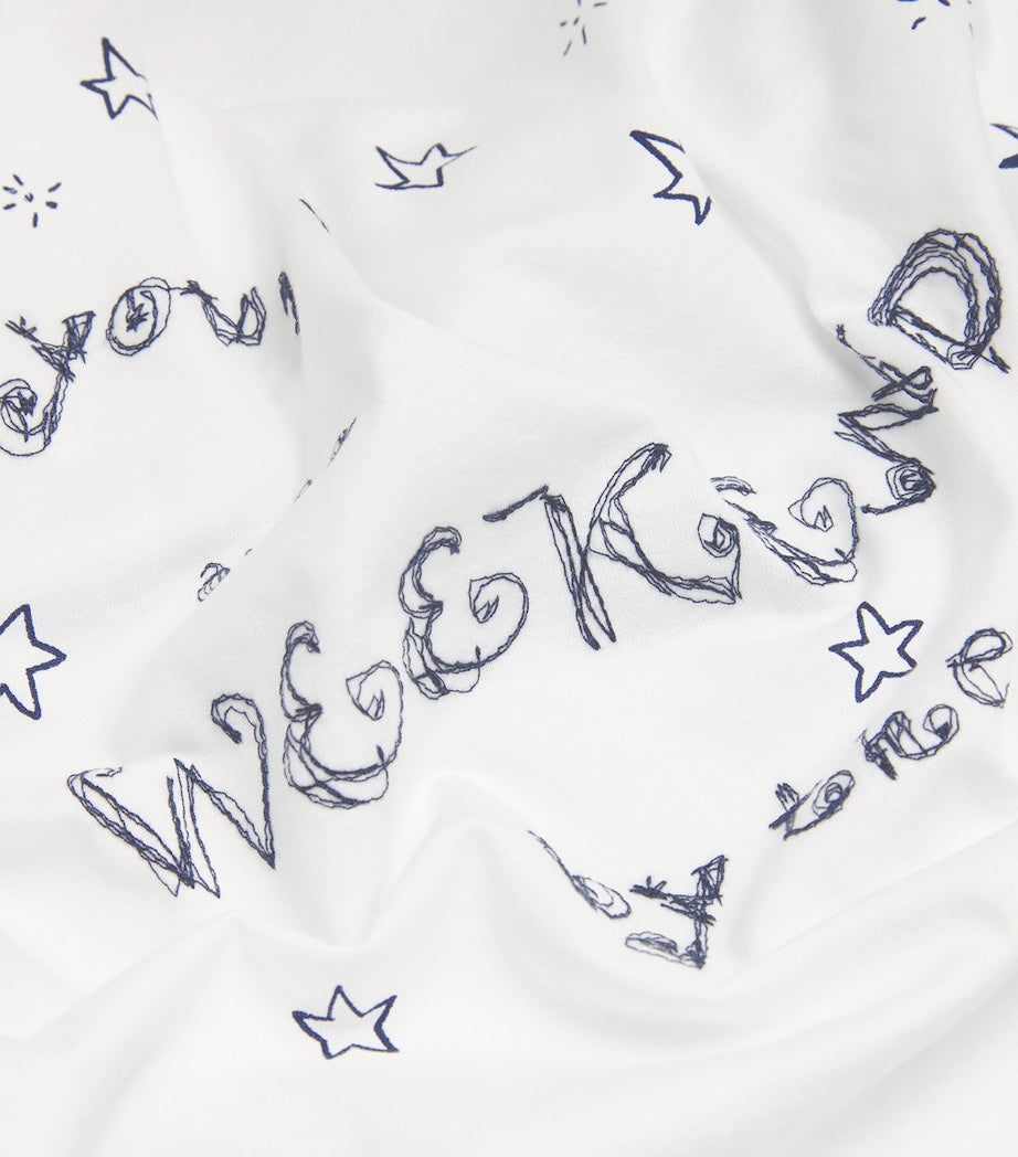 Weekend Max Mara White Cotton Print and Embroidered T-Shirt