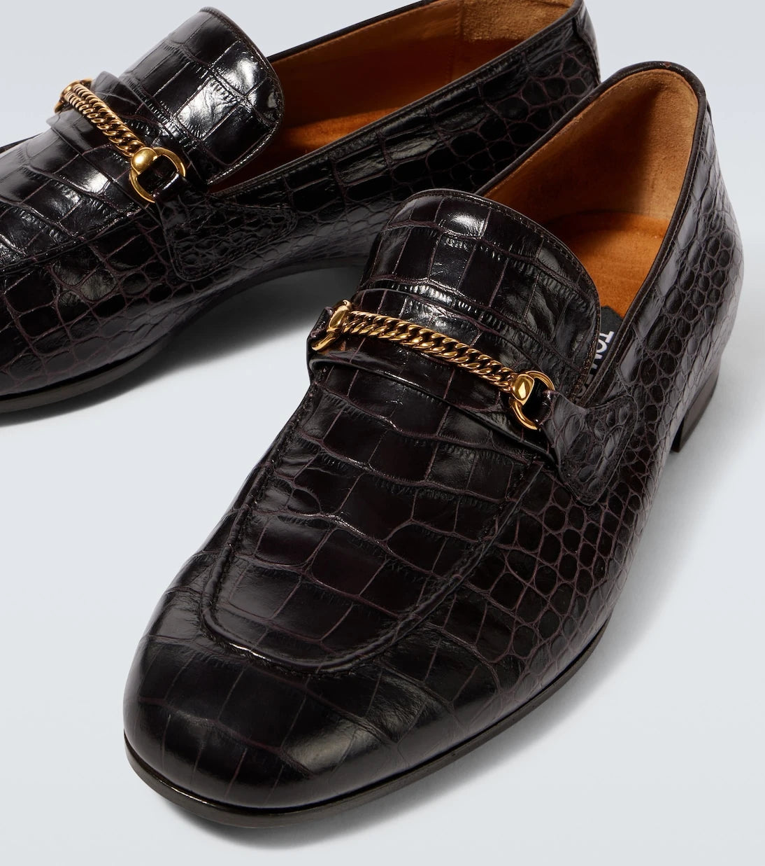 Tom Ford - Gigi timsah derisi görünümlü loafer