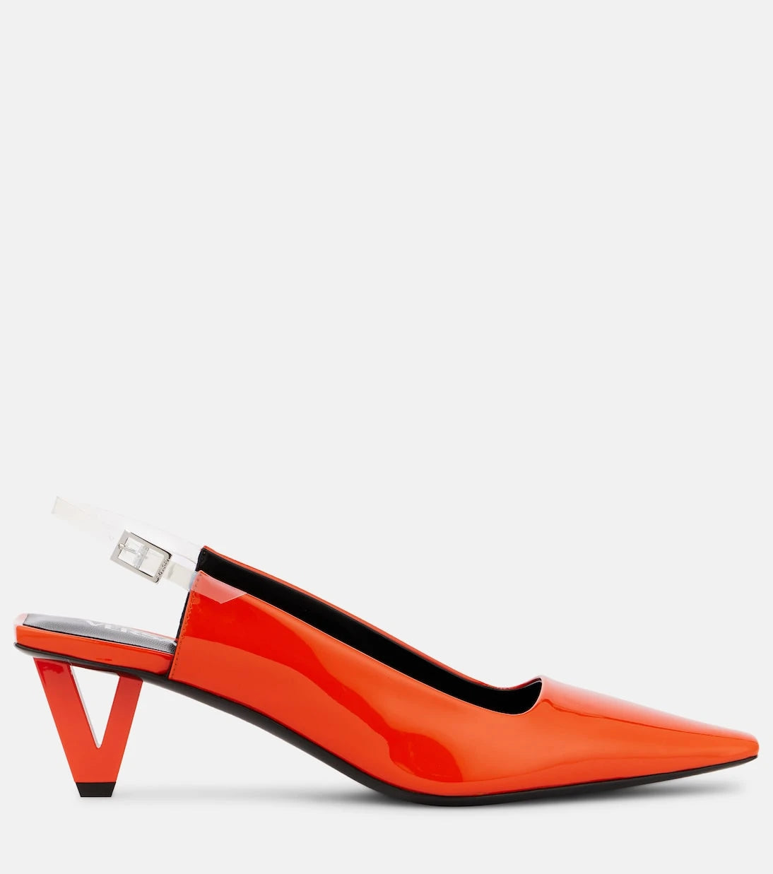 Versace - Leather slingback pumps