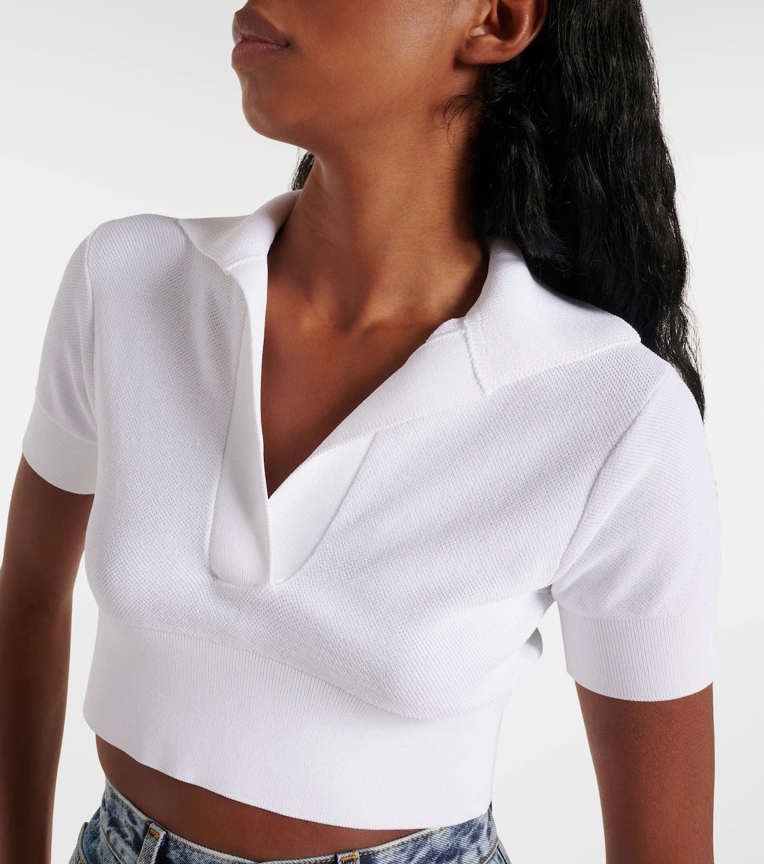 Alaïa - Cropped polo shirt