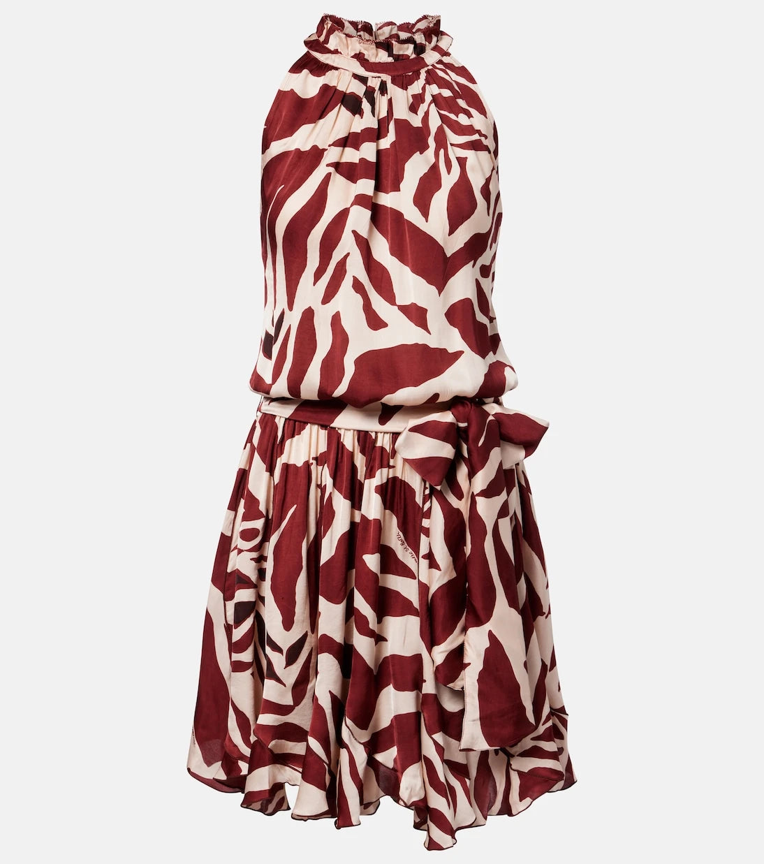 Poupette St Barth - Bianca printed halterneck satin minidress