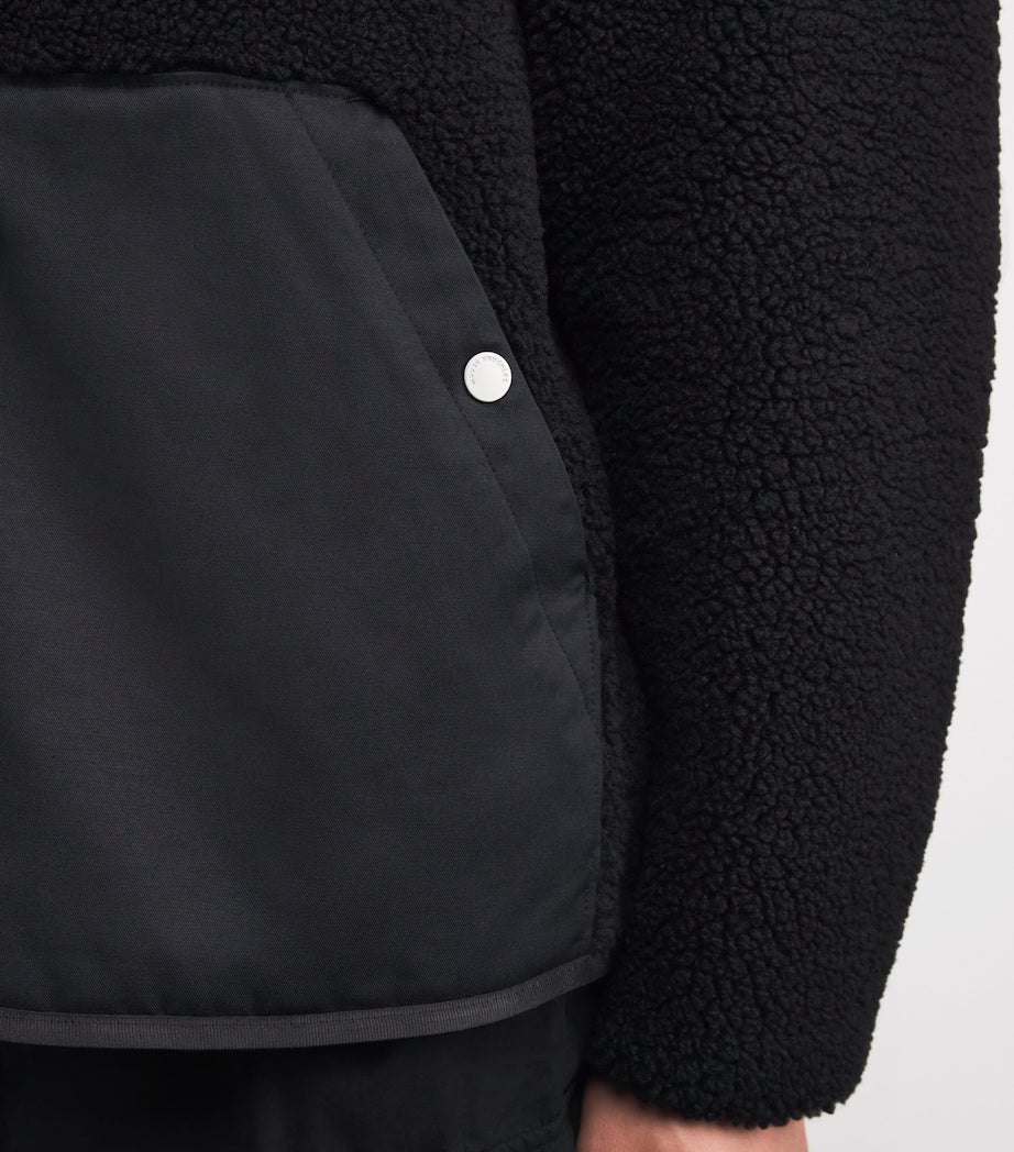 Moose Knuckles Black Fleece-Trim Jacket