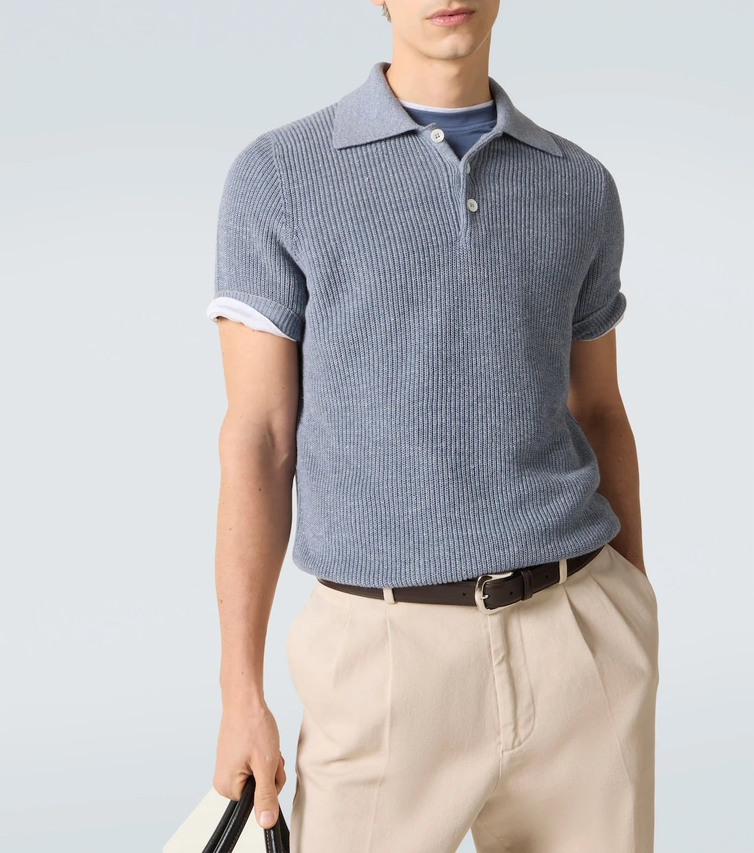 Brunello Cucinelli - Linen and cotton polo shirt