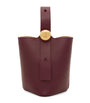 LOEWE Burgundy Mini Leather Pebble Bucket Bag