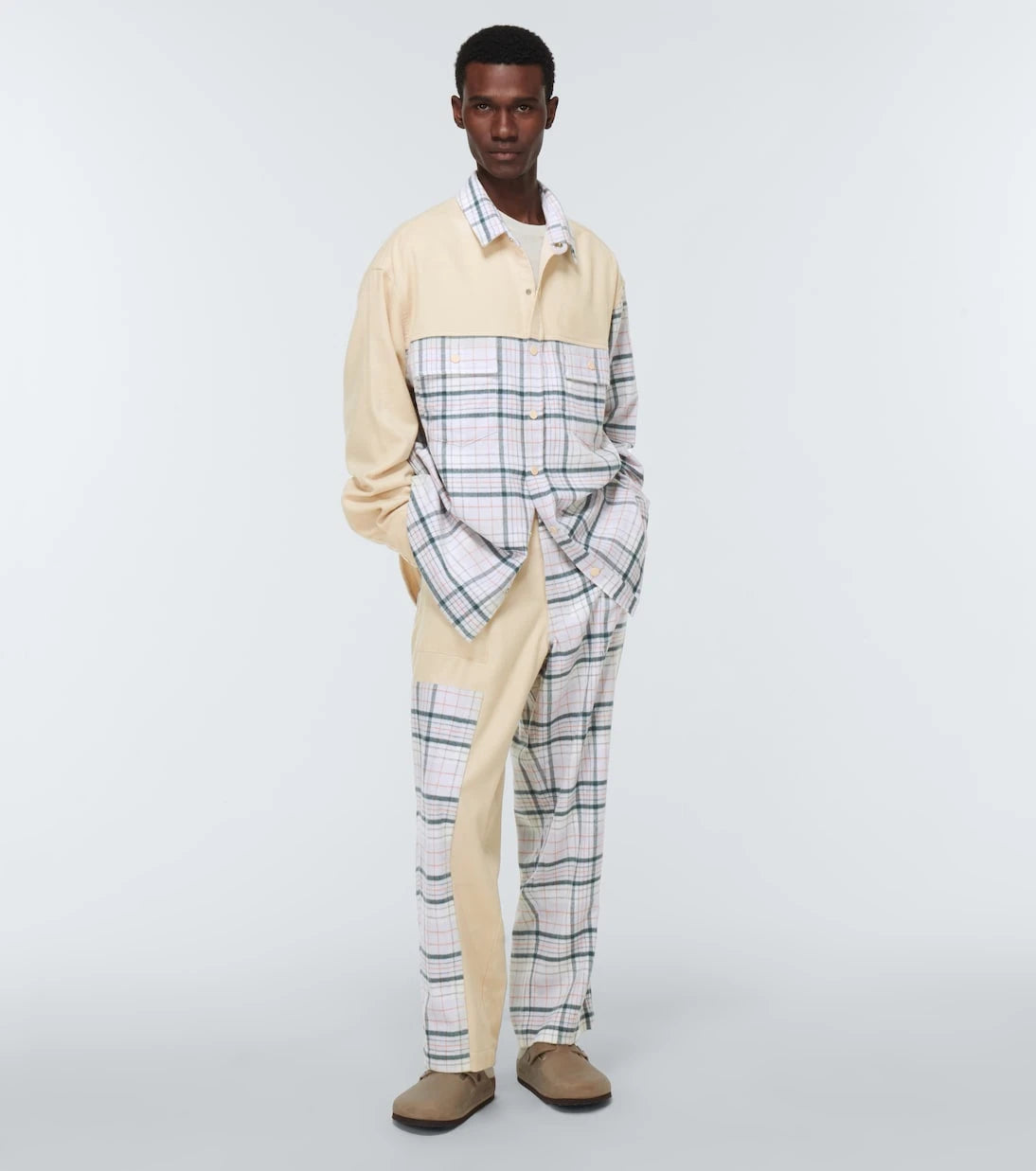 The Elder Statesman - Checked wool, silk and cashmere pants