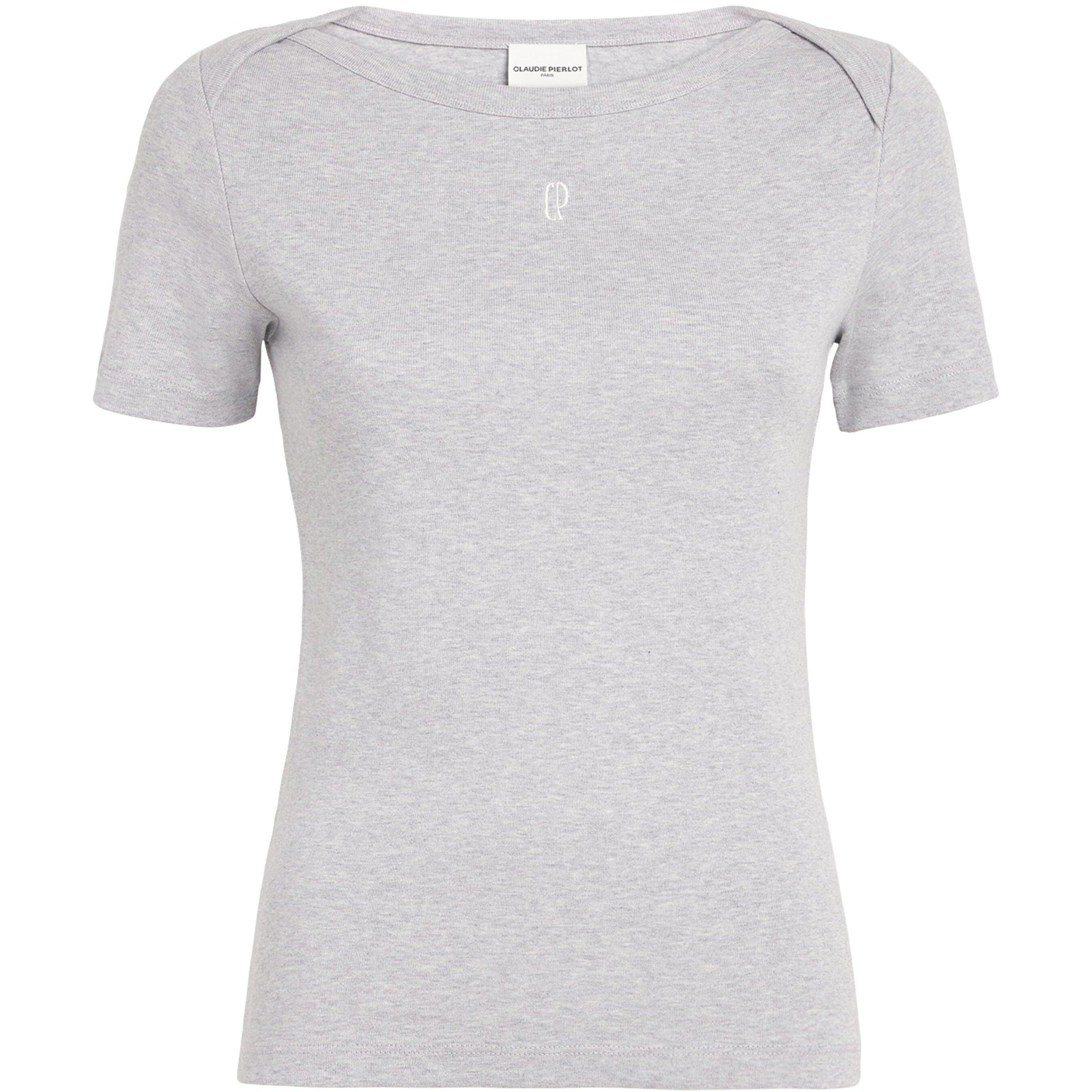 Claudie Pierlot Grey Cotton Short-Sleeve T-Shirt