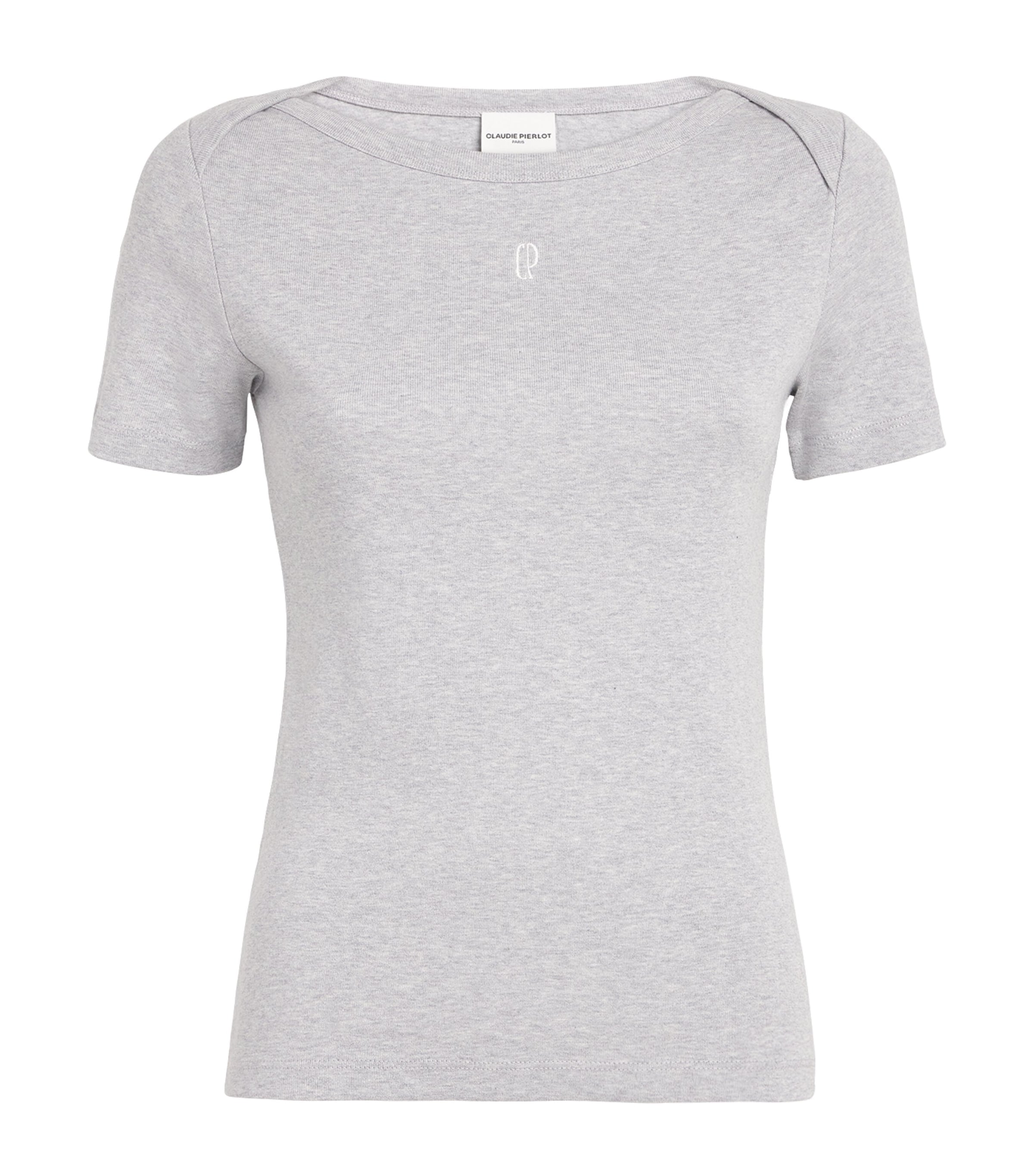 Claudie Pierlot Grey Cotton Short-Sleeve T-Shirt