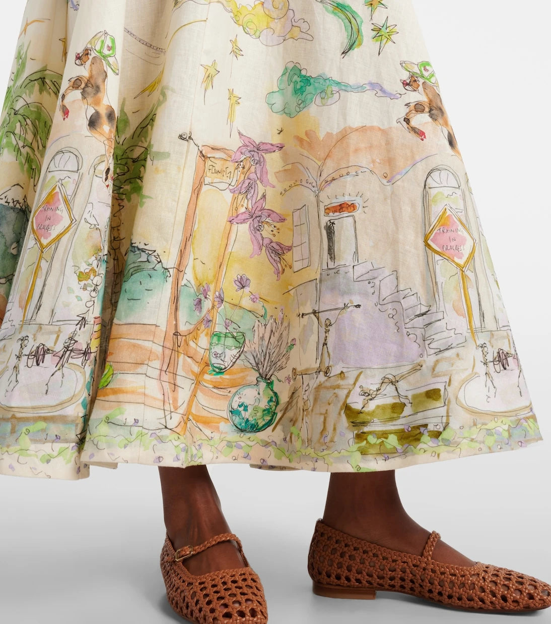 Alémais - Anouk printed linen midi dress