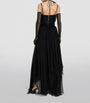 Multi Silk Rose Halterneck Gown