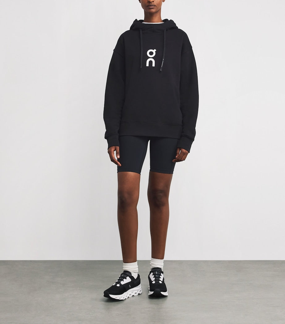 Black Organic Cotton-Blend Club Hoodie