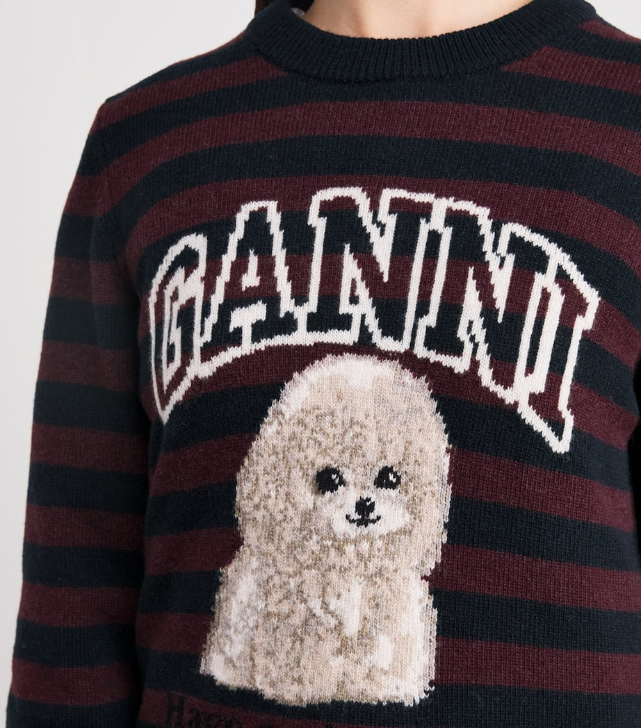 Wool-Blend Jacquard Poodle Sweatshirt