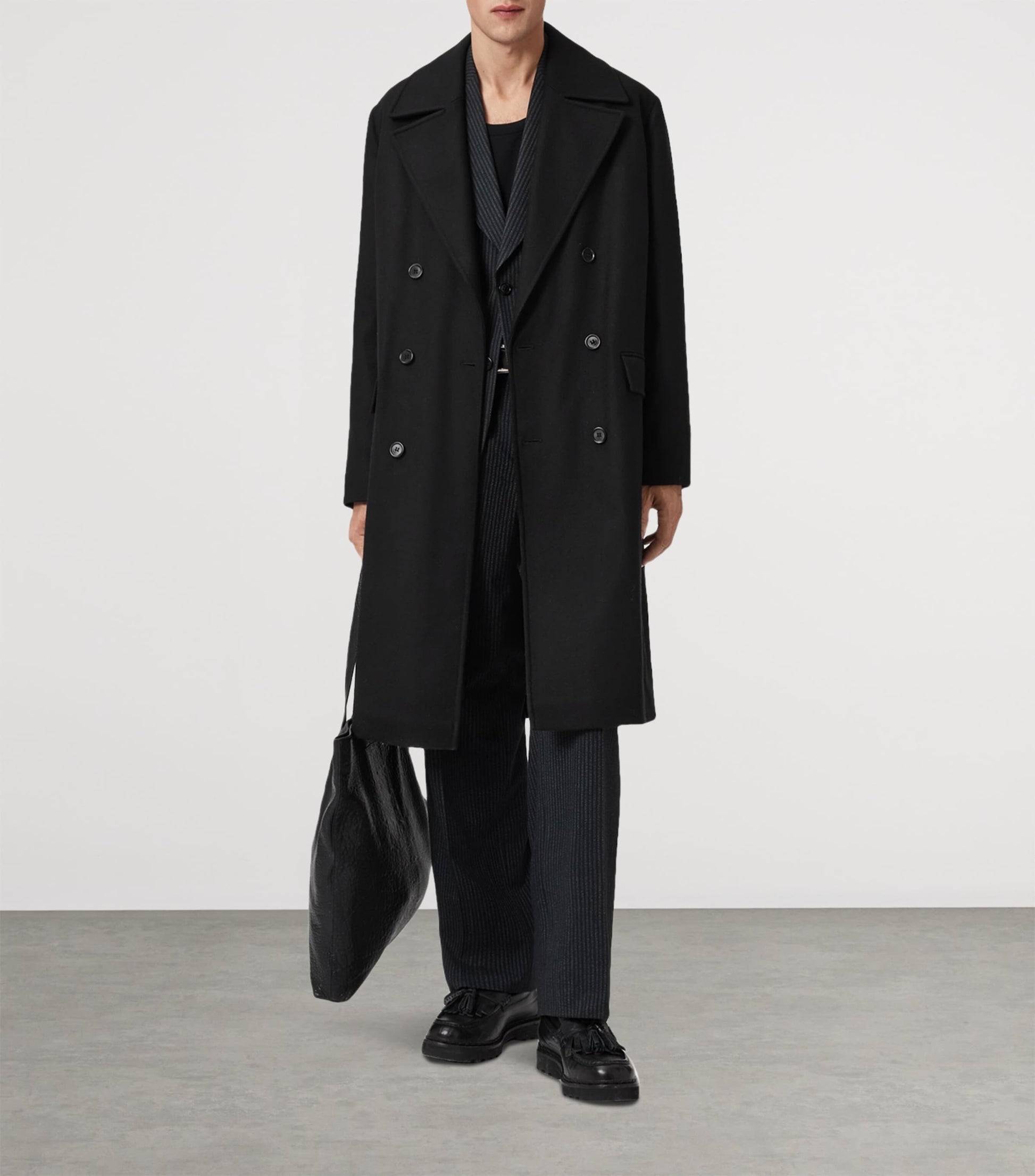 Black Wool-Blend Curran Overcoat