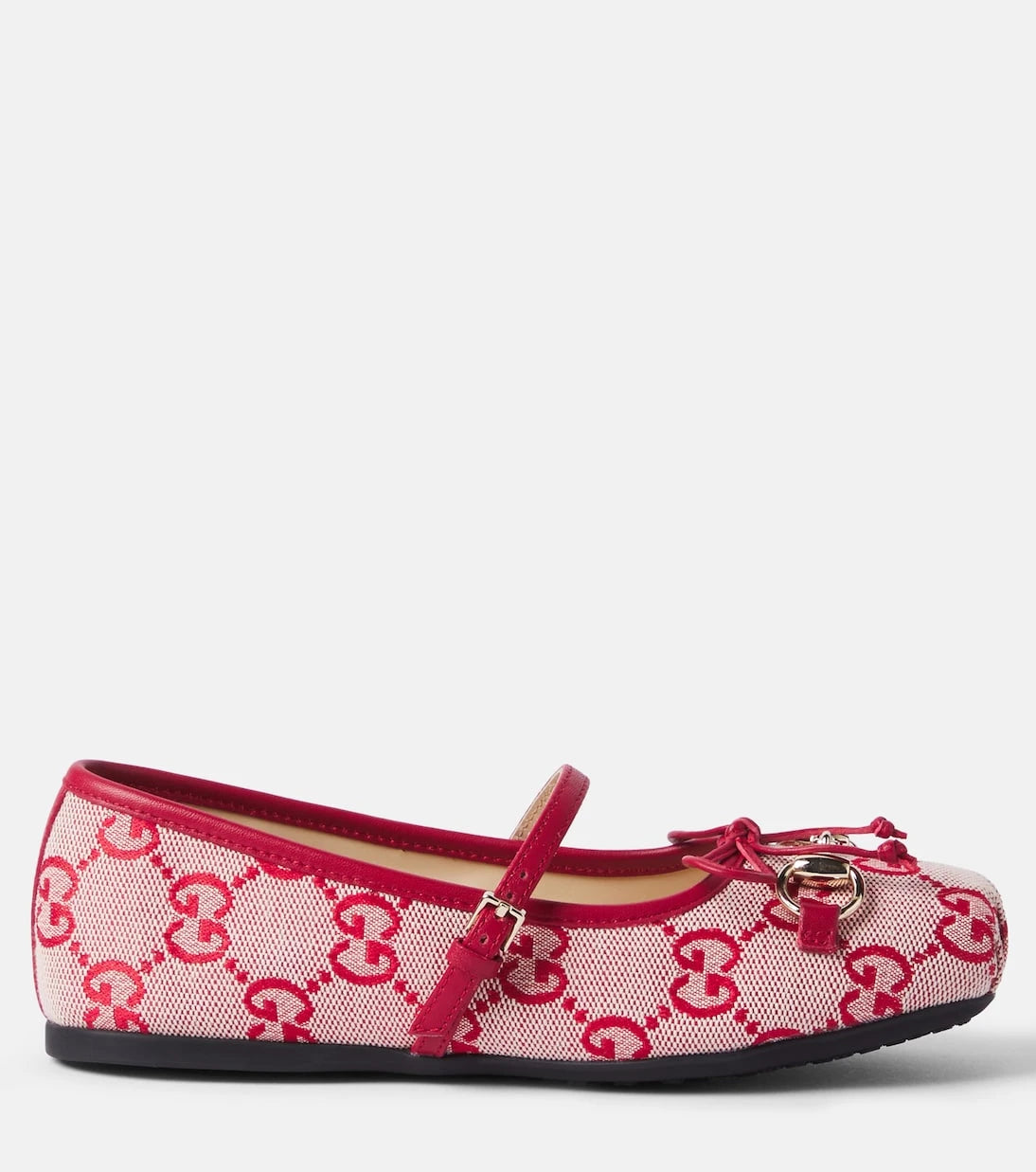 Gucci Kids - Horsebit GG Canvas ballet flats