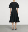 McQueen Black Cotton Poplin Midi Dress