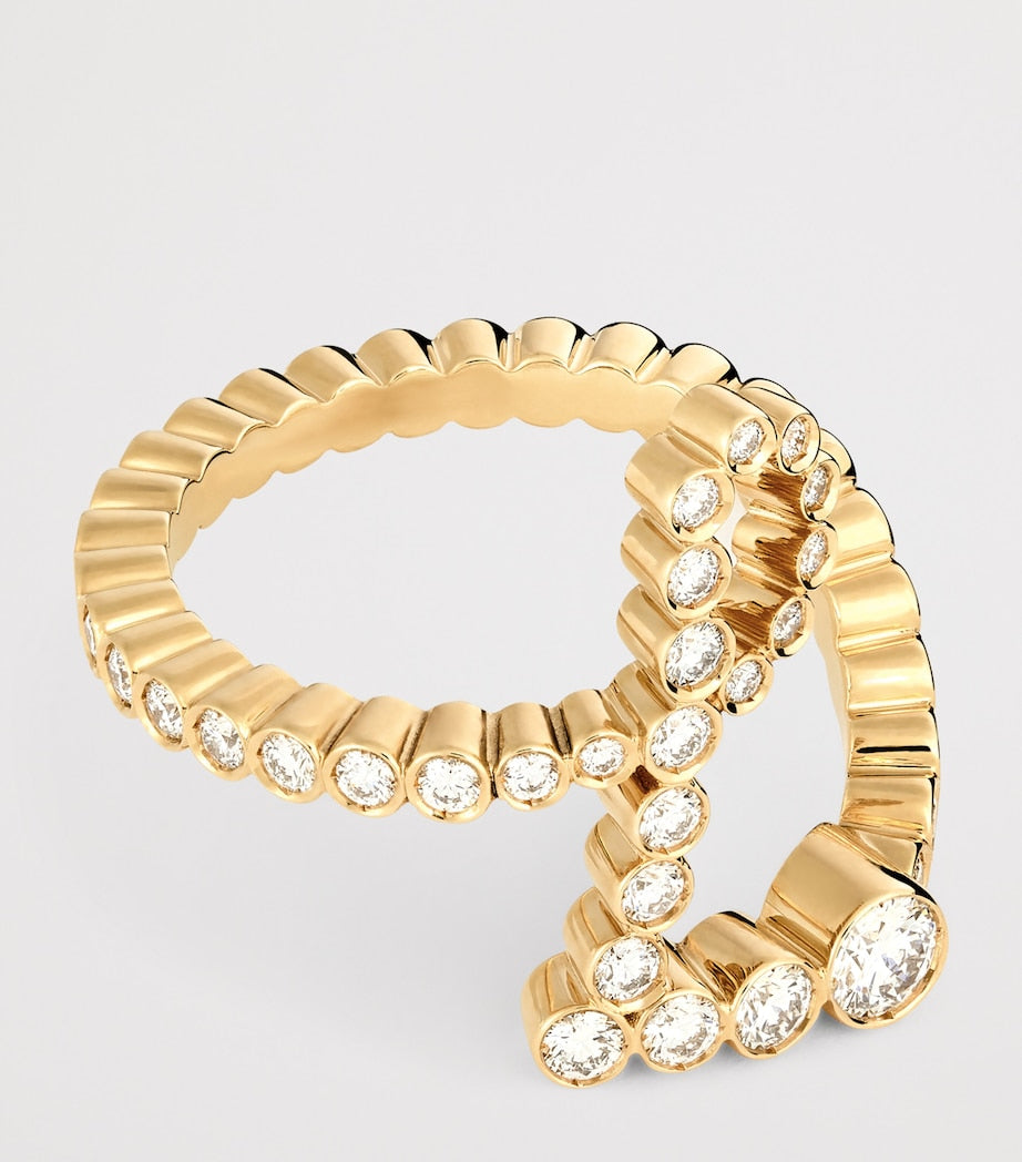 Yellow Gold and Diamond Ensemble ‘L’ Ring