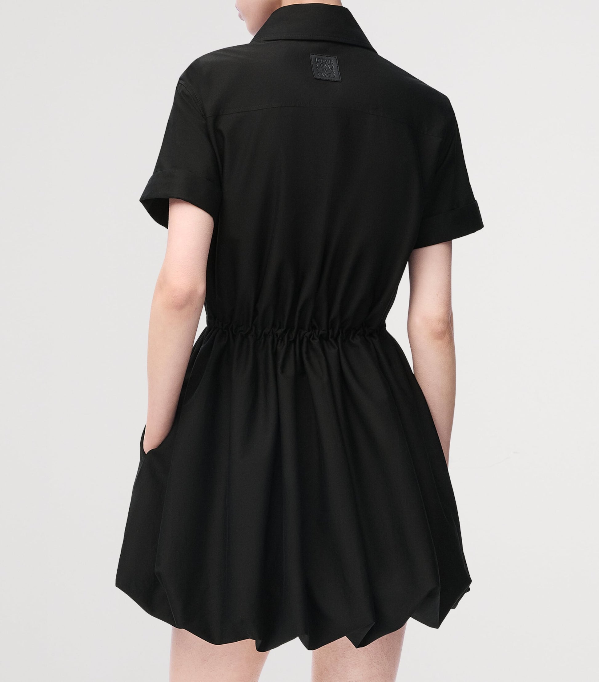 LOEWE Black Tie-Waist Mini Shirt Dress