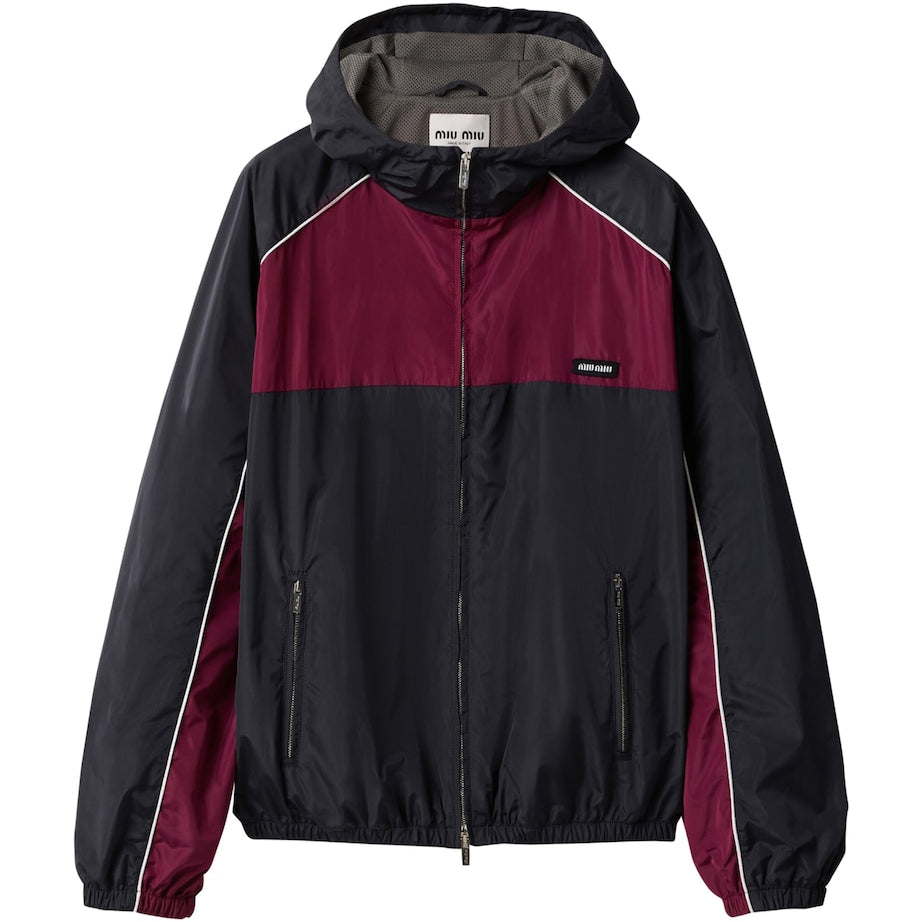 Blue Technical Hooded Jacket