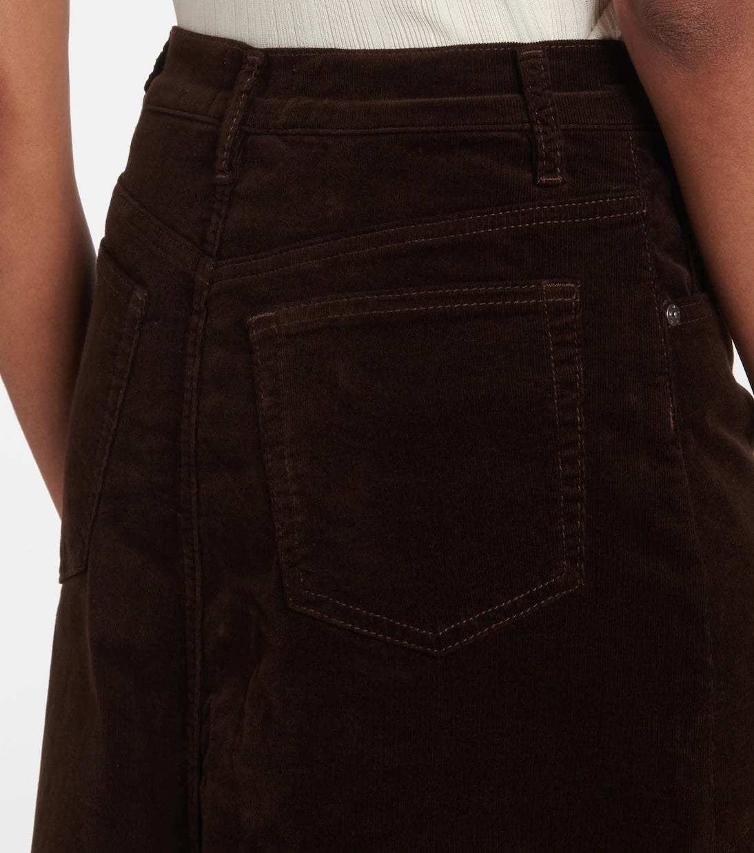 Frame - The Cord corduroy midi skirt