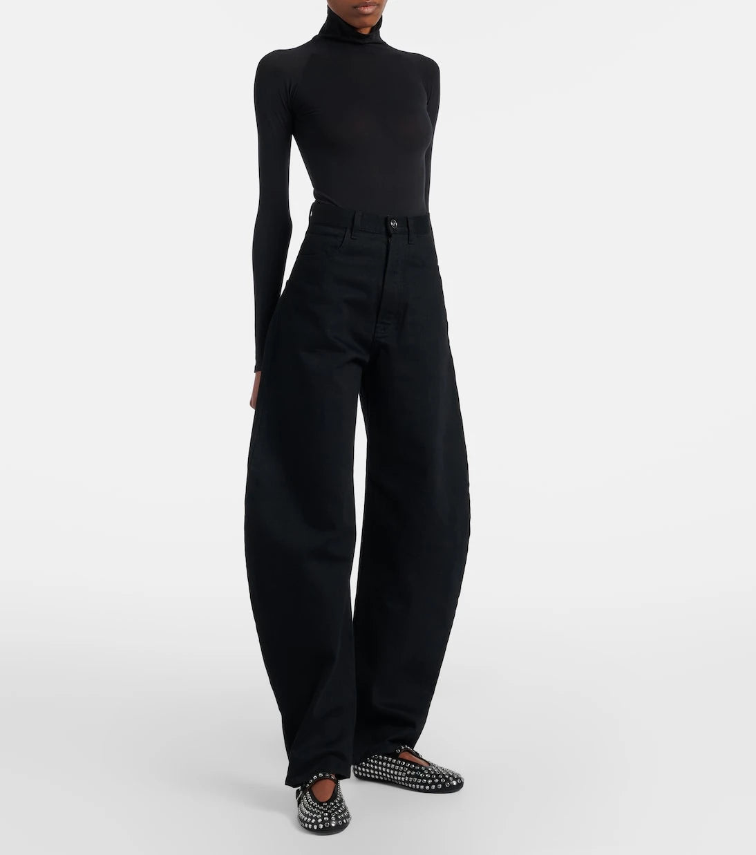Alaïa - Embellished leather ballet flats