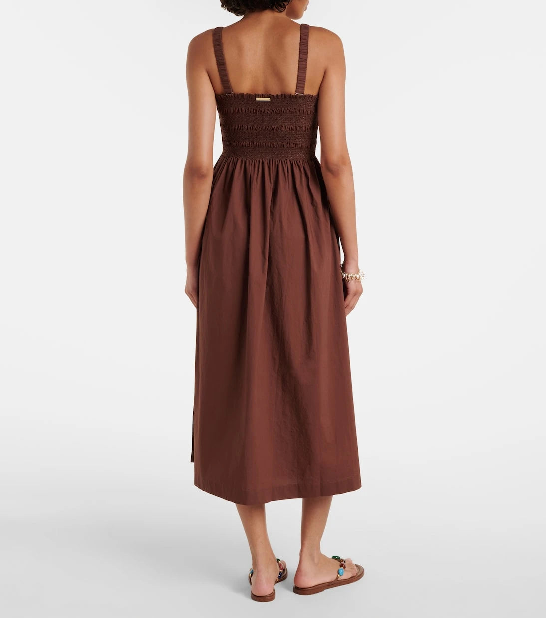 Heidi Klein - Grasse shirred cotton poplin midi dress