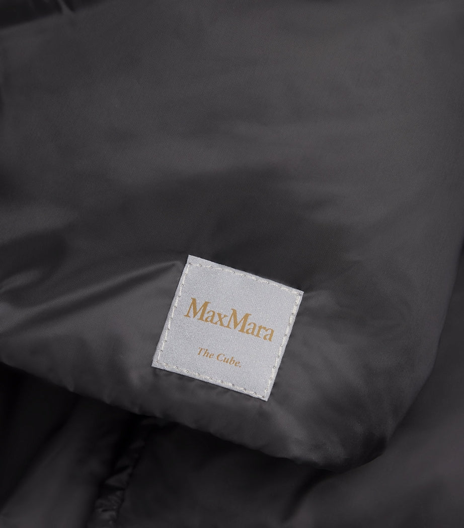 Max Mara Black Down Quilted Longline Jacket